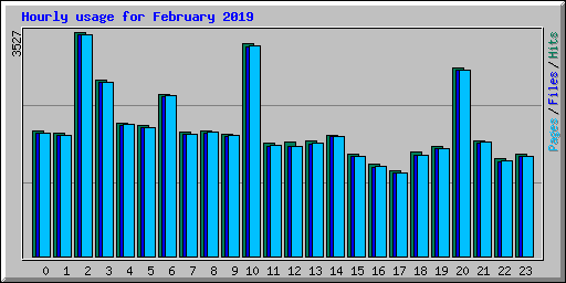 Hourly usage for February 2019