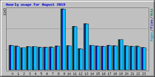 Hourly usage for August 2019